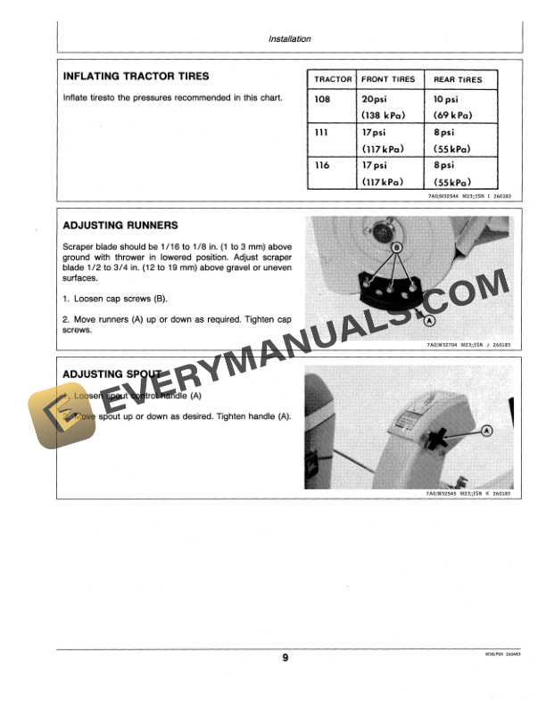 John Deere 321 and 338 Snowthrower Operator Manual OMM83251-2