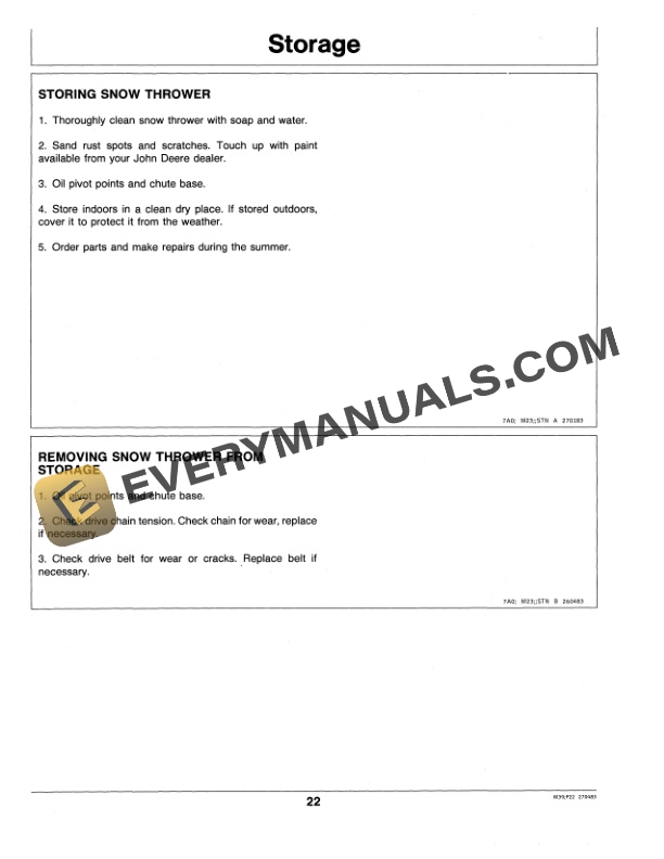 John Deere 321 and 338 Snowthrower Operator Manual OMM83251-3