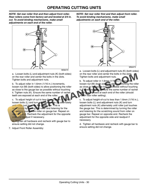 John Deere 3215B TURF SYSTEM I 3225B 3235B TURF SYSTEM II Lightweight Fairway Mower Operator Manual OMTCU16382-2