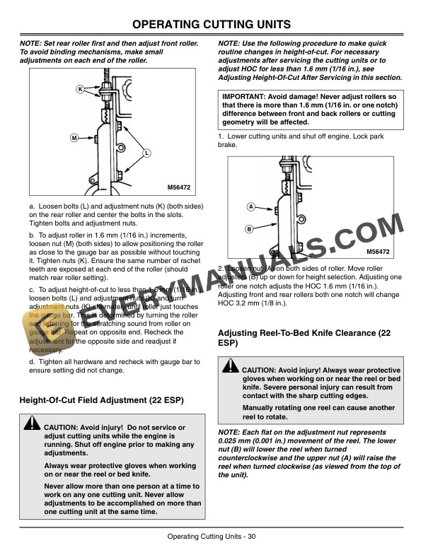 John Deere 3215B TURF SYSTEM I 3225B3235B TURF SYSTEM II Lightweight Fairway Mower Operator Manual OMTCU14443-2