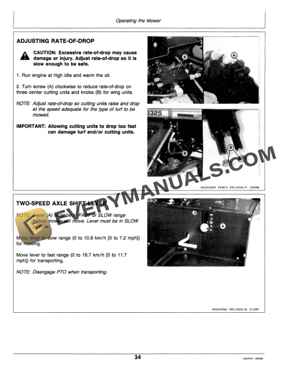 John Deere 3325 PROFESSIONAL TURF MOWER Operator Manual OMET14903-2