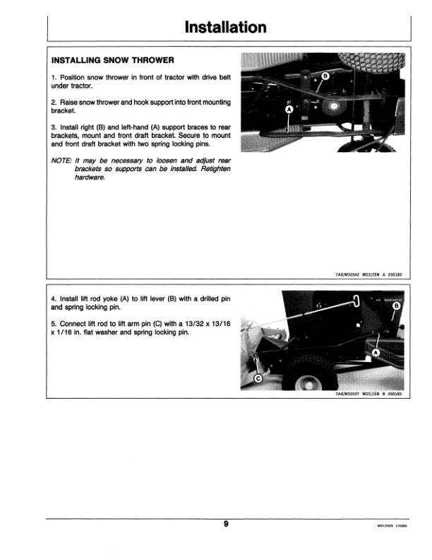 John Deere 338 Snowthrower Operator Manual OMM89620 2