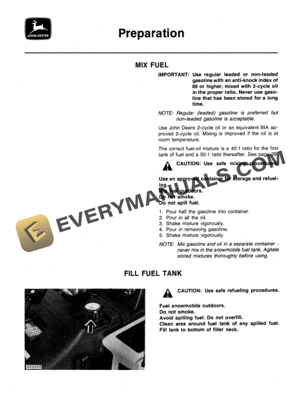 John Deere 340 AND 440 TRAILFIRE SNOWMOBILE Operator Manual OMM68926 2