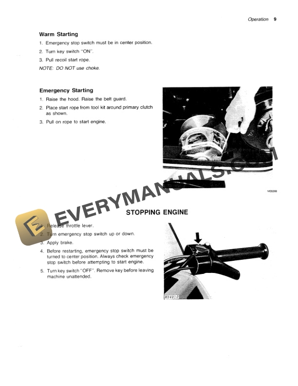 John Deere 340 TRAILFIRE and TRAILFIRE LX Snowmobile Operator Manual OMM69139 2