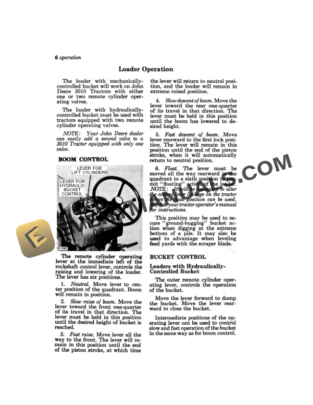 John Deere 35 SERIES 1 HYDRAULIC FARM LOADERS FOR 3010 ROW Operator Manual OMC12535 2