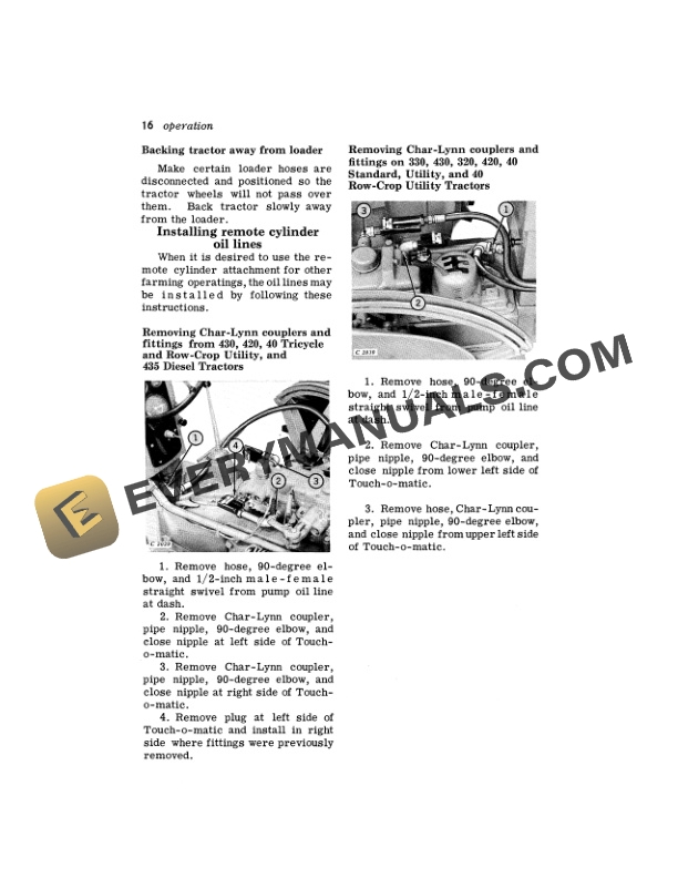John Deere 35 Series 1 Farm Loader for 435 Diesel 330 430 320 420 and 40 Series Tractors Operator Manual OMC13448 3