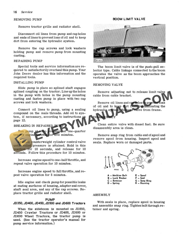 John Deere 3500 SIDEBOOM Operator Manual OMW15478 3