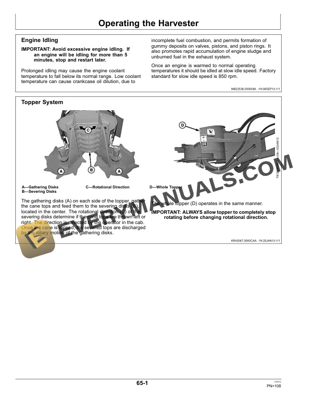 John Deere 3520 Sugar Cane Harvesters Operator Manual OMCXT11722 4 John Deere 3520 Sugar Cane Harvesters Operator Manual OMCXT11722-2