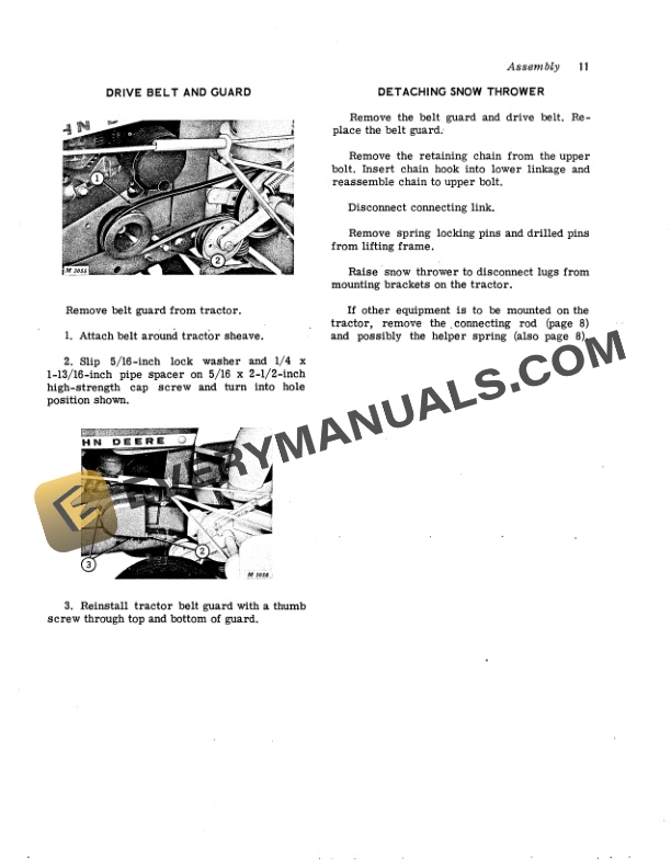 John Deere 36 Snowthrower for 110 and 112 Lawn and Garden Tractor Operator Manual OMM40564 3