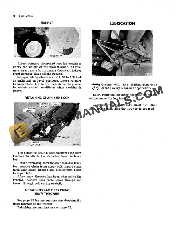 John Deere 36 Snowthrower for 110 and 112 Lawn and Garden Tractor Operator Manual OMM41124 2