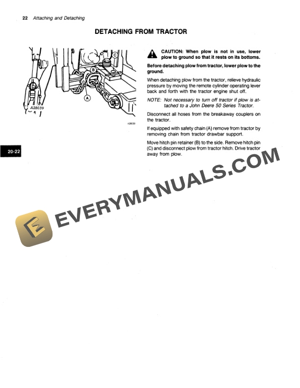 John Deere 3600 DRAWN MOLDBOARD PLOW Operator Manual OMA49766 2
