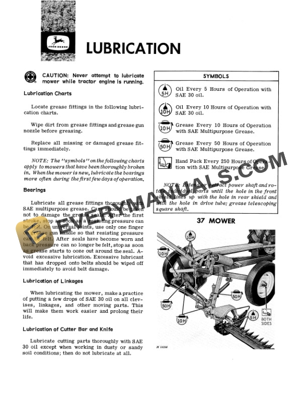 John Deere 37 38 and 39 Mowers Operator Manual OMH62916 2