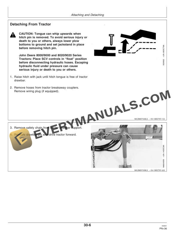 John Deere 3710 Drawn Flex Moldboard Plow Operator Manual OMN300044 2