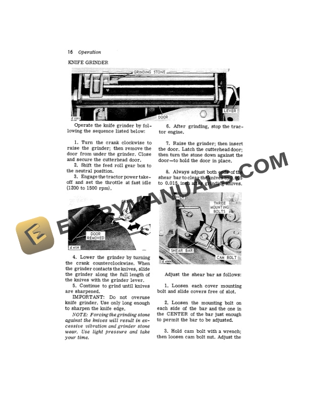 John Deere 38 Forage Harvesters Operator Manual OME40094-2
