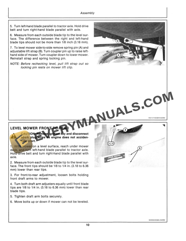 John Deere 38-INCH MID-MOUNT ROTARY MOWER Operator Manual OMM85521-2