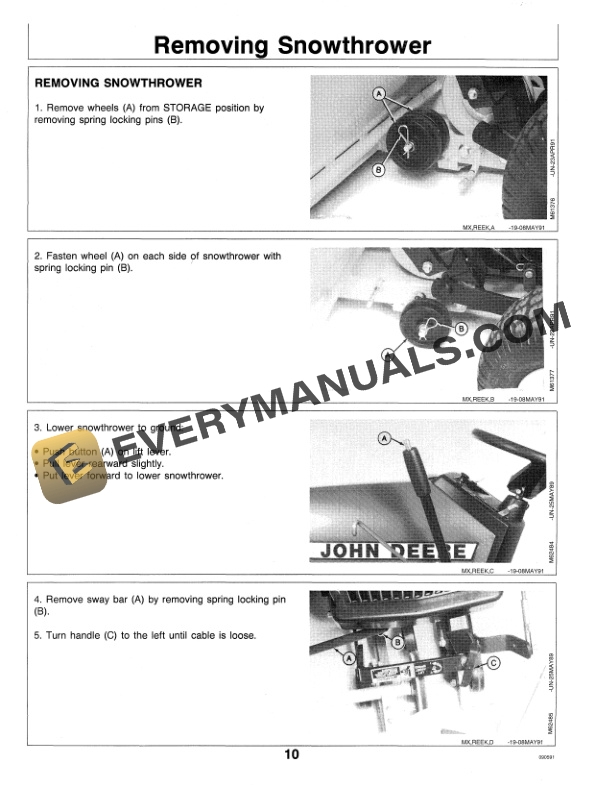 John Deere 38 INCH SNOWTHROWER 100 SERIES TRACTORS Operator Manual OMM79212 2