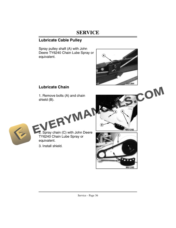 John Deere 38-Inch Snowthrower for LX Lawn Tractor and GT Series Lawn and Garden Tractor Operator Manual OMM95034-3