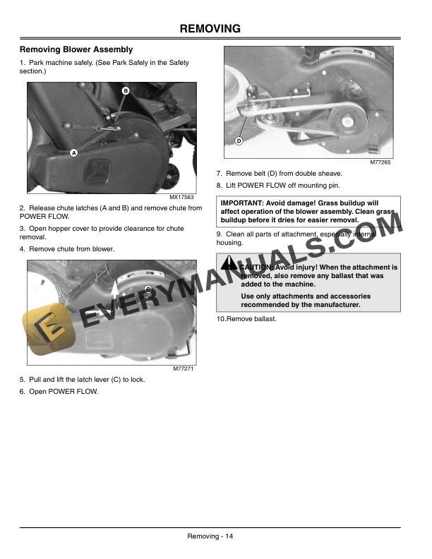 John Deere 38 QT Power Flow Operator Manual OMM148539-3
