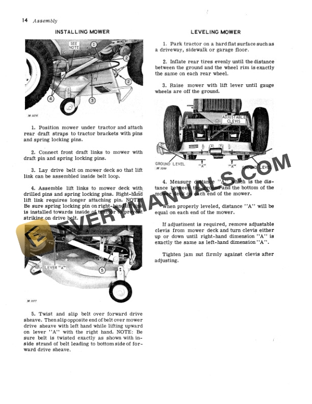 John Deere 38 Rotary Mower for 110 Lawn and Garden Tractor Operator Manual OMM41126-3