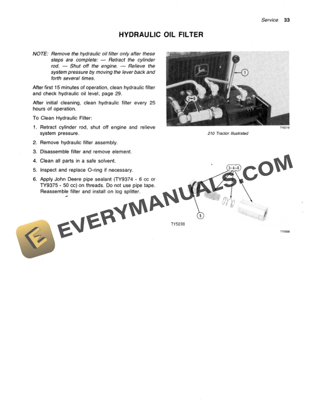 John Deere 4 Log SPLITTER Operator Manual OMTY20502-3