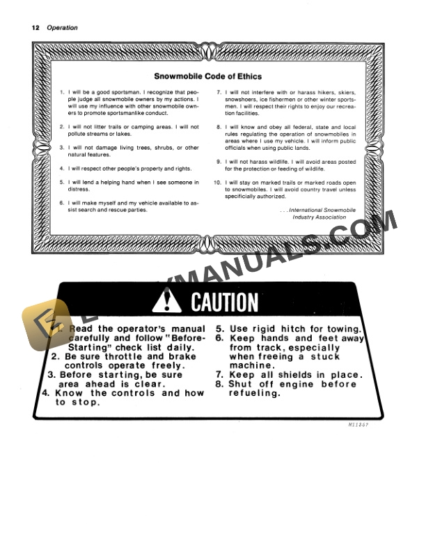 John Deere 400, 500 AND 600 SNOWMOBILE Operator Manual OMM63829-2