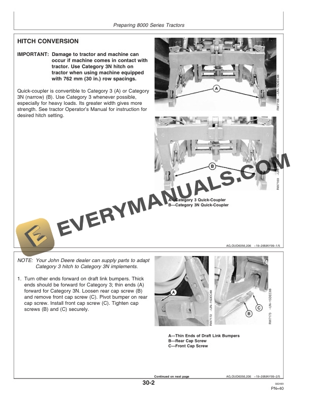 John Deere 400 Series Rotary Hoe Operator Manual OMN200820-2