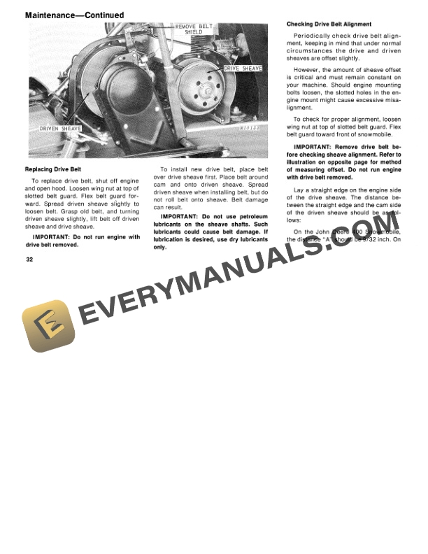 John Deere 400 and 500 Snowmobile Operator Manual OMM63442-3