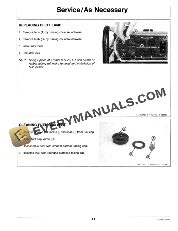 John Deere 4000 AND 5000 PORTABLE GENERATORS Operator Manual OMTY20832-3
