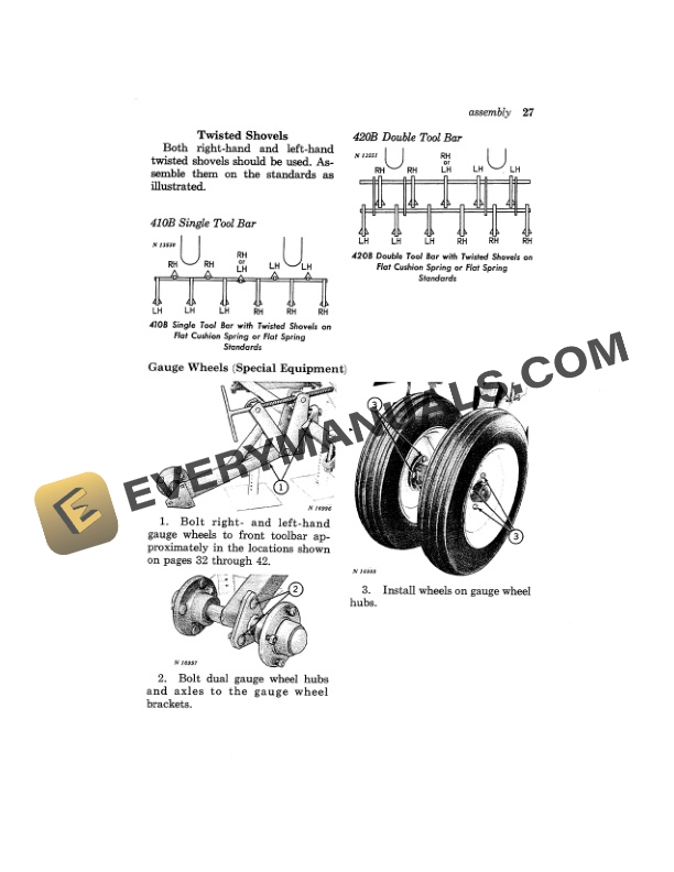 John Deere 400B SERIES INTEGRAL TOOLBAR AND 9B TOOLBAR CARRIER Operator Manual OMN159020-3