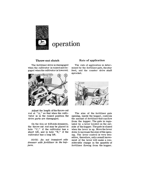 John Deere 41, 41A and 41B Side Dressers Operator Manual OMB25015B-2