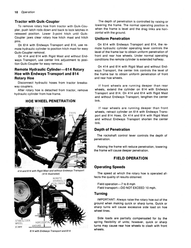 John Deere 414, 614 AND 814 ROTARY HOES Operator Manual OMN159243-2