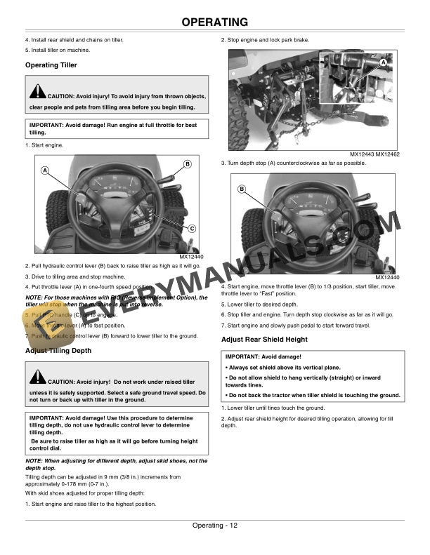 John Deere 42-Inch Hydraulic Tiller Operator Manual OMM167827 3 John Deere 42-Inch Hydraulic Tiller Operator Manual OMM167827-3