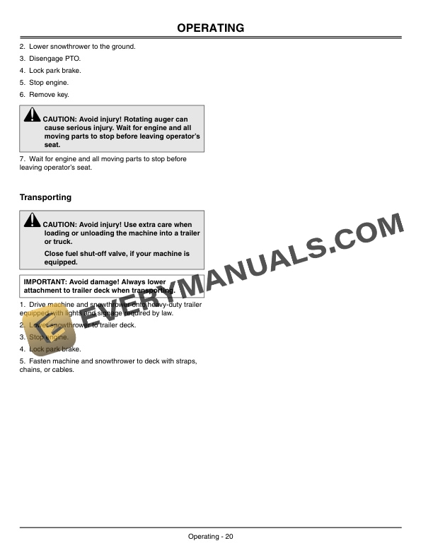 John Deere 42-Inch Snowthrower Operator Manual OMM147962-3