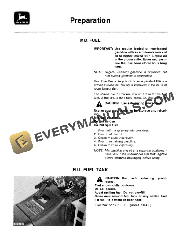 John Deere 440 SPORTFIRE SNOWMOBILE Operator Manual OMM68925 2