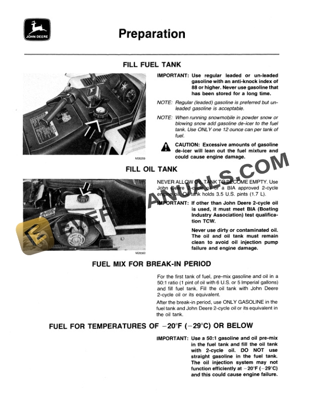 John Deere 440 SPORTFIRE Snowmobile Operator Manual OMM69158 2