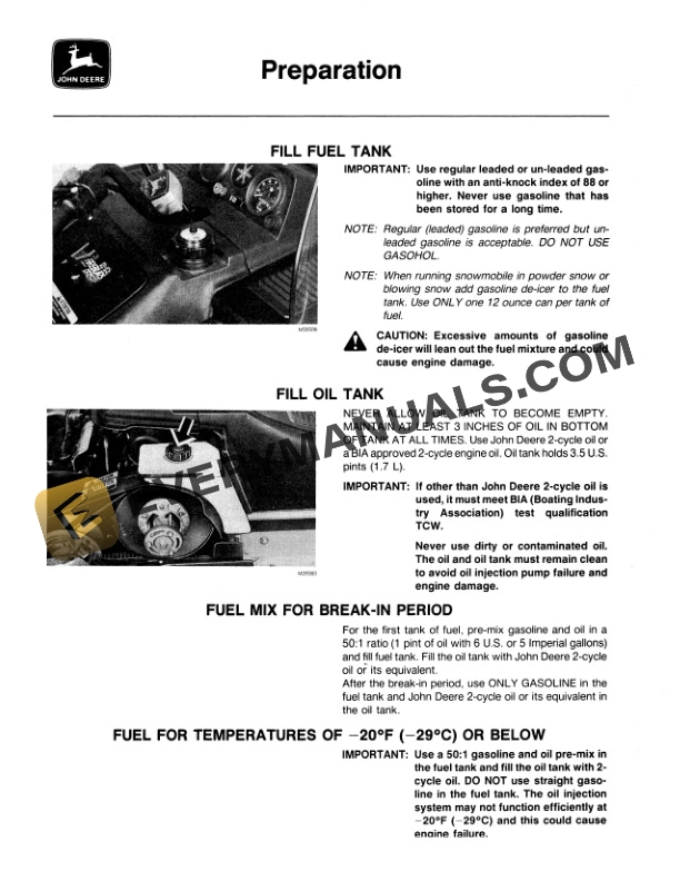 John Deere 440 SPORTFIRE Snowmobile Operator Manual OMM69605 2