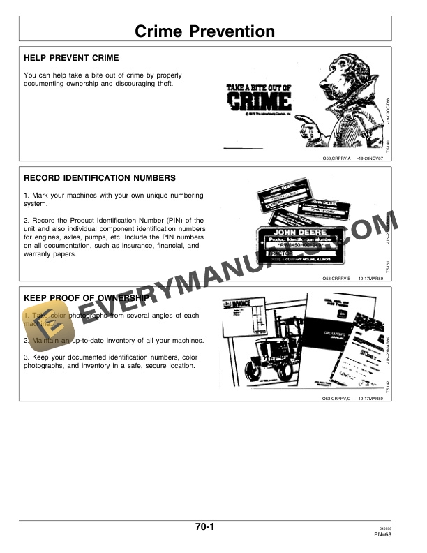 John Deere 450 Hydra Push Manure Spreader Operator Manual OMW40649 3