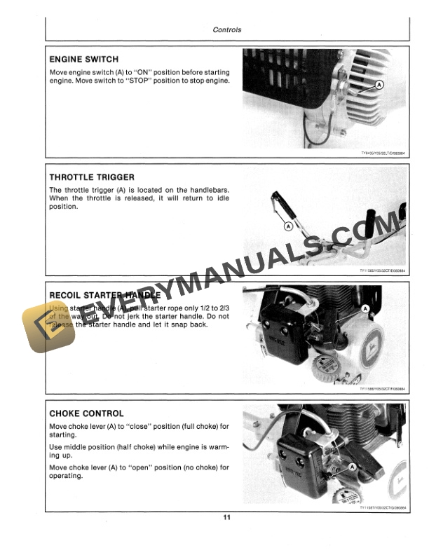 John Deere 450G GASOLINE TRIMMER CUTTER Operator Manual OMTY20799 2