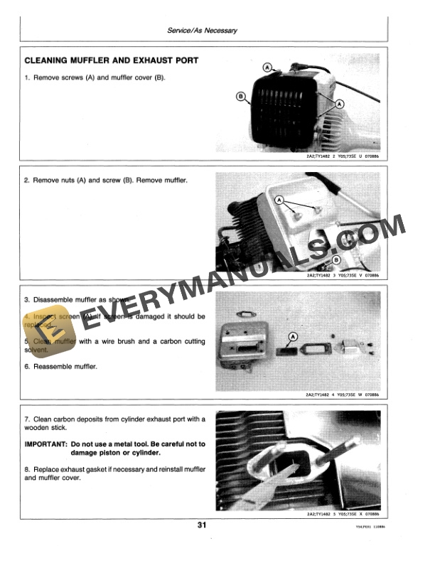 John Deere 450G Gasoline Trimmer Cutter Operator Manual OMTY20858 3