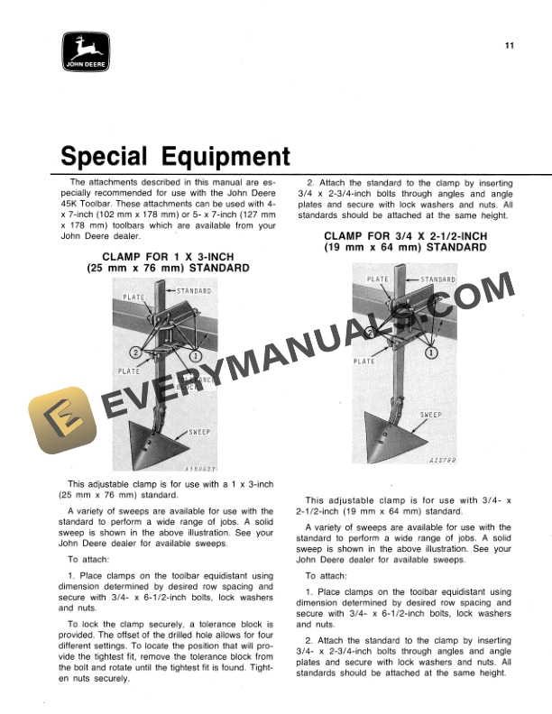 John Deere 45K TOOLBAR AND ATTACHMENT Operator Manual OMA29336 2