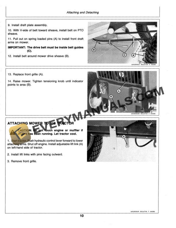 John Deere 46 INCH MID MOUNT ROTARY MOWER FOR 314 316 317 AND 318 TRACTORS Operator Manual OMM85265 2