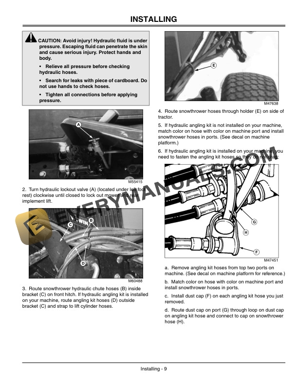 John Deere 46 Inch Quick Hitch Snowthrower Operator Manual OMM146455 2