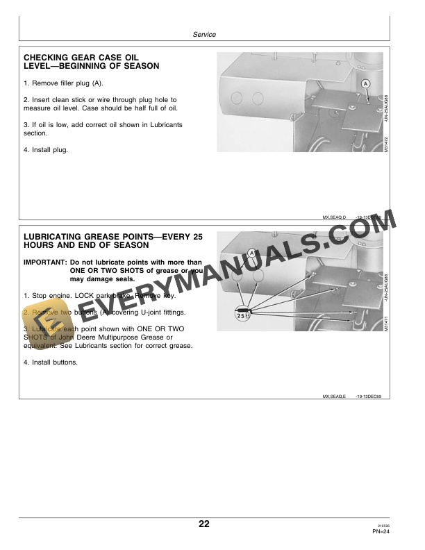 John Deere 46 Inch for 420 and 430 Tractor Snowthrower Operator Manual OMM89508 3