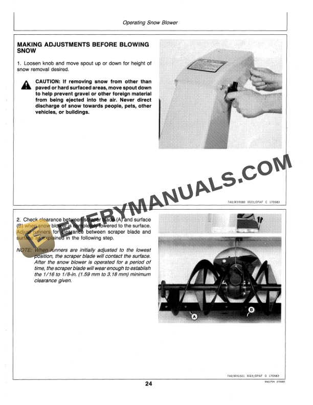 John Deere 47 Inch 2 Stage For 318 and 420 Tractor Snowblower Operator Manual OMM86669 2
