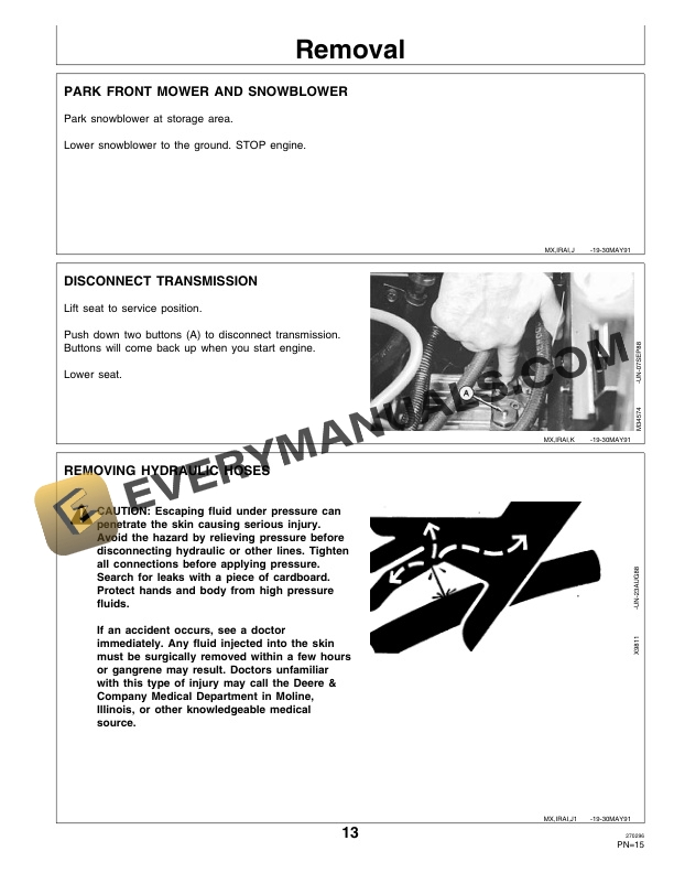 John Deere 47 Inch Front Mount Snowblower Operator Manual OMM95316 2