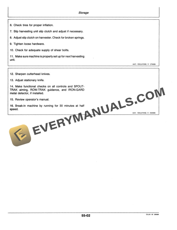 John Deere 4720 FORAGE HARVESTERS Operator Manual OME73382 3