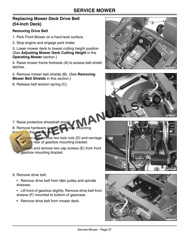 John Deere 48 54 and 60 Inch Side Discharge Mowers for ZTRAK Front Mowers Serial No. 010001 Operator Manual OMM137692 2