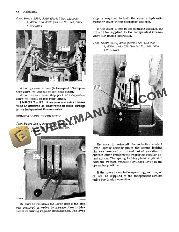 John Deere 48 FARM LOADERS Operator Manual OMC20081 3