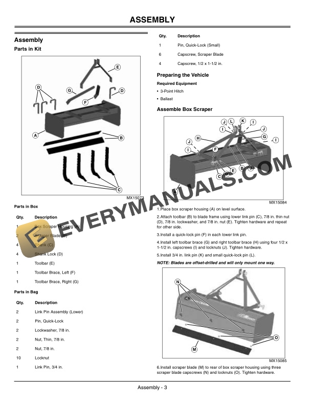 John Deere 48 Inch Rear Box Scraper Operator Manual OMM146981 2