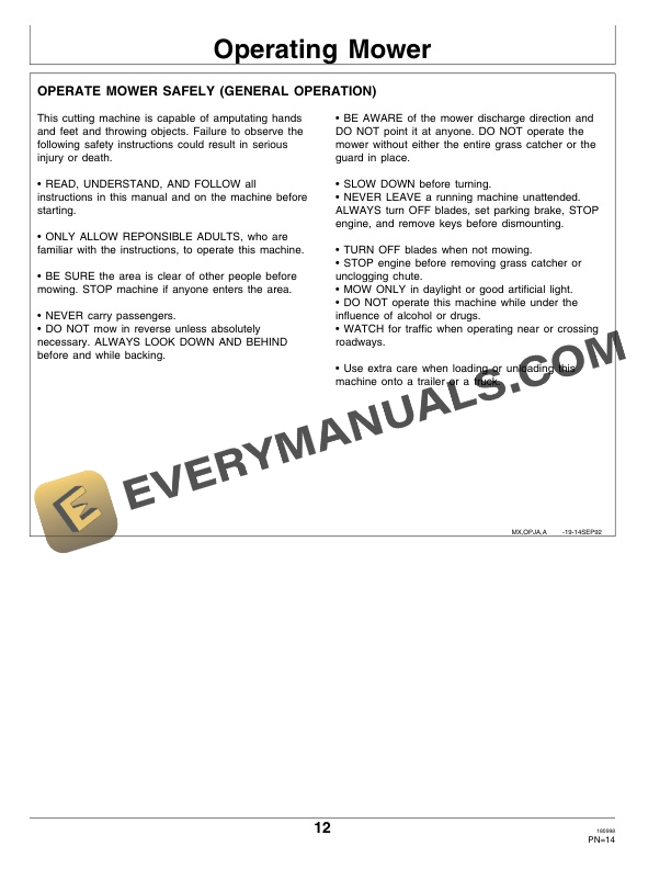 John Deere 48 and 54 Inch Mid Mount Rotary Mower for 425 Operator Manual OMM117709 2